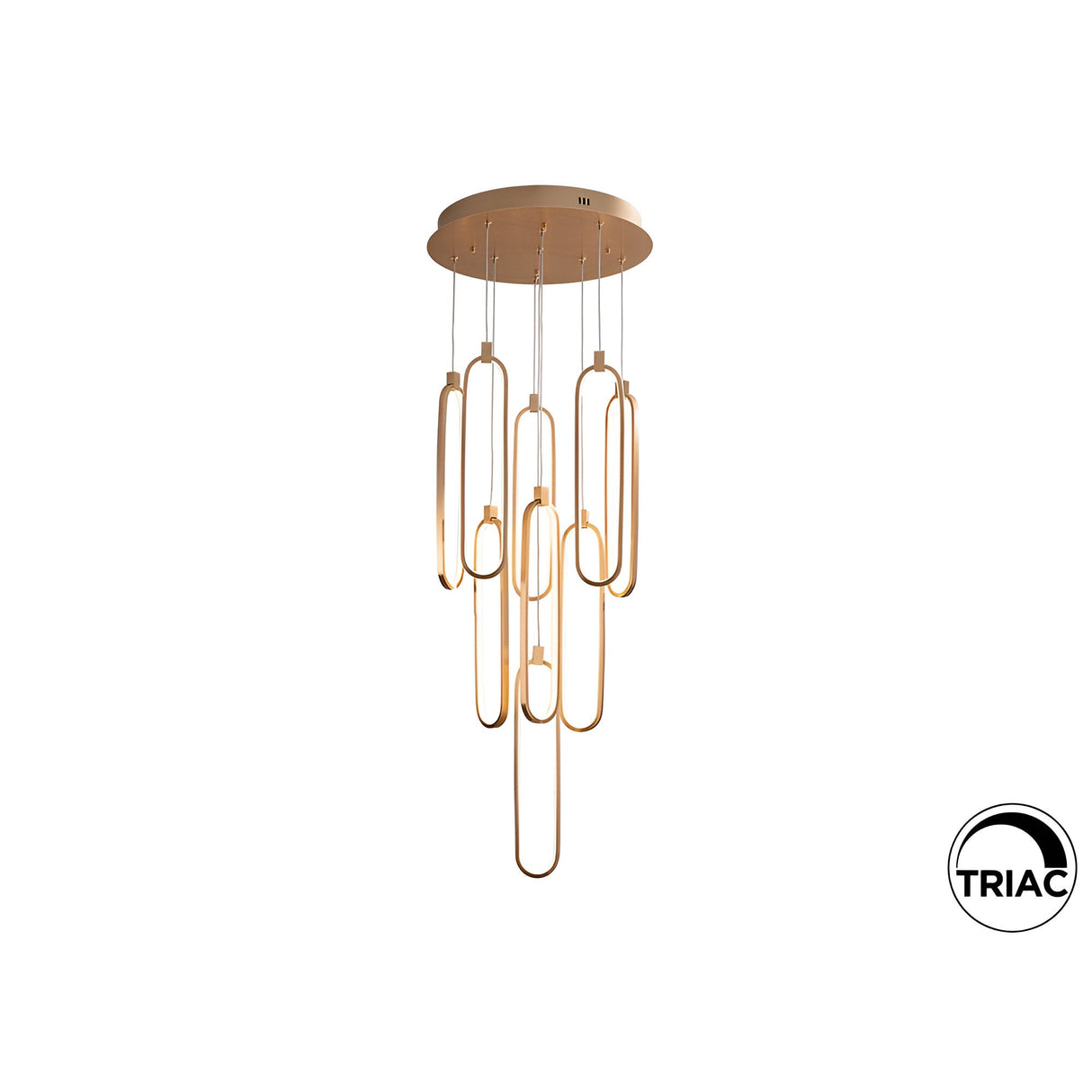 Colette 9 Light Dimmable LED Cluster Pendant - Rose Gold (With Remote Control)
