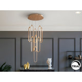 Colette 9 Light Dimmable LED Cluster Pendant - Rose Gold (With Remote Control)