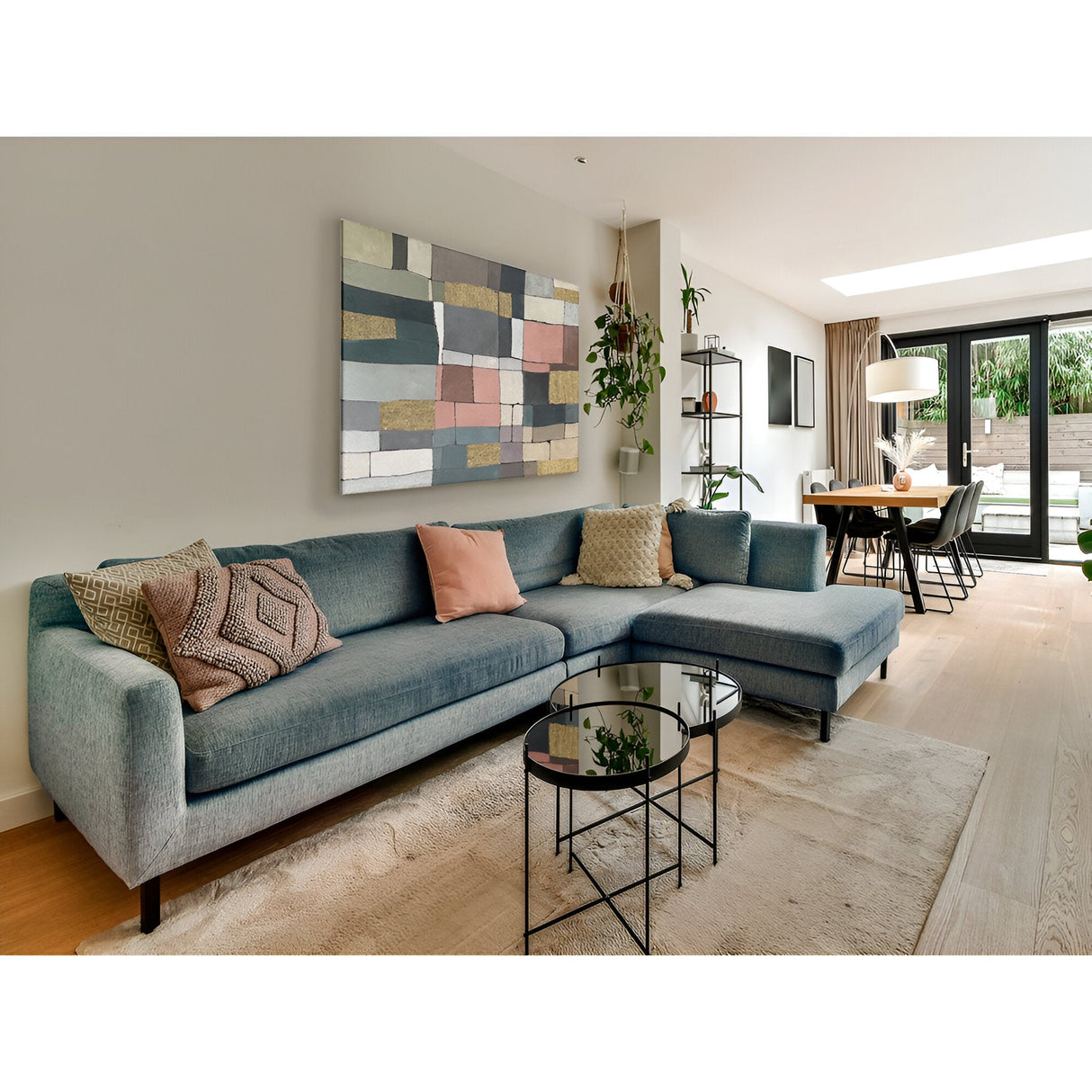 Zonas Earth Tone Grid Acrylic Painting – 120x160cm