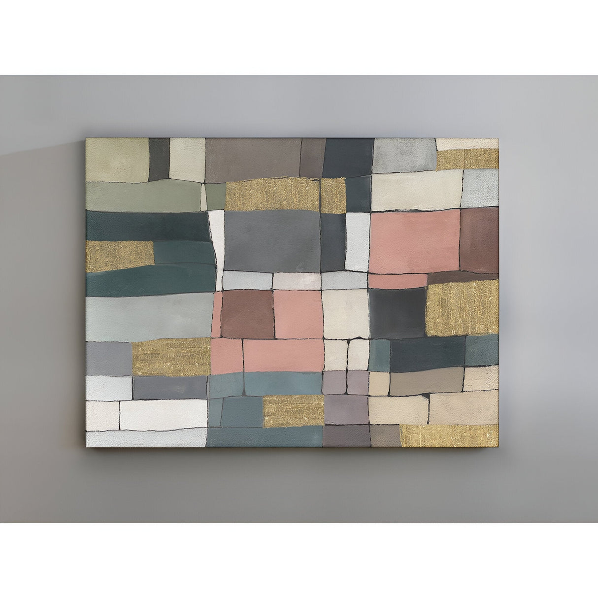 Zonas Earth Tone Grid Acrylic Painting – 120x160cm