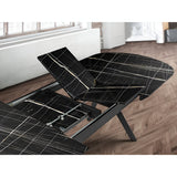 Antea 8-10 Seater Wood & Metal Extendable Dining Table – Black Marble