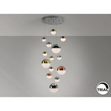 Sphere 14 Light Dimmable LED Small Cluster Pendant 78W 3000K - Multicoloured