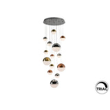 Sphere 14 Light Dimmable LED Small Cluster Pendant 78W 3000K - Multicoloured