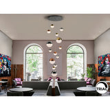 Sphere 14 Light Dimmable LED Large Cluster Pendant 78W 3000K - Multicoloured