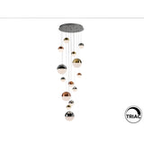Sphere 14 Light Dimmable LED Large Cluster Pendant 78W 3000K - Multicoloured