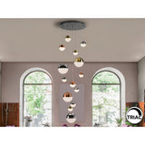 Sphere 14 Light Dimmable LED Large Cluster Pendant 78W 3000K - Multicoloured