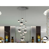 Sphere 14 Light Dimmable LED Large Cluster Pendant 78W 3000K - Chrome