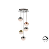 Sphere 5 Light Dimmable LED Cluster Pendant 24W 3000K - Multicoloured