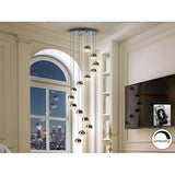 Sphere 14 Light Dimmable LED Cluster Pendant 50W 3000K - Chrome