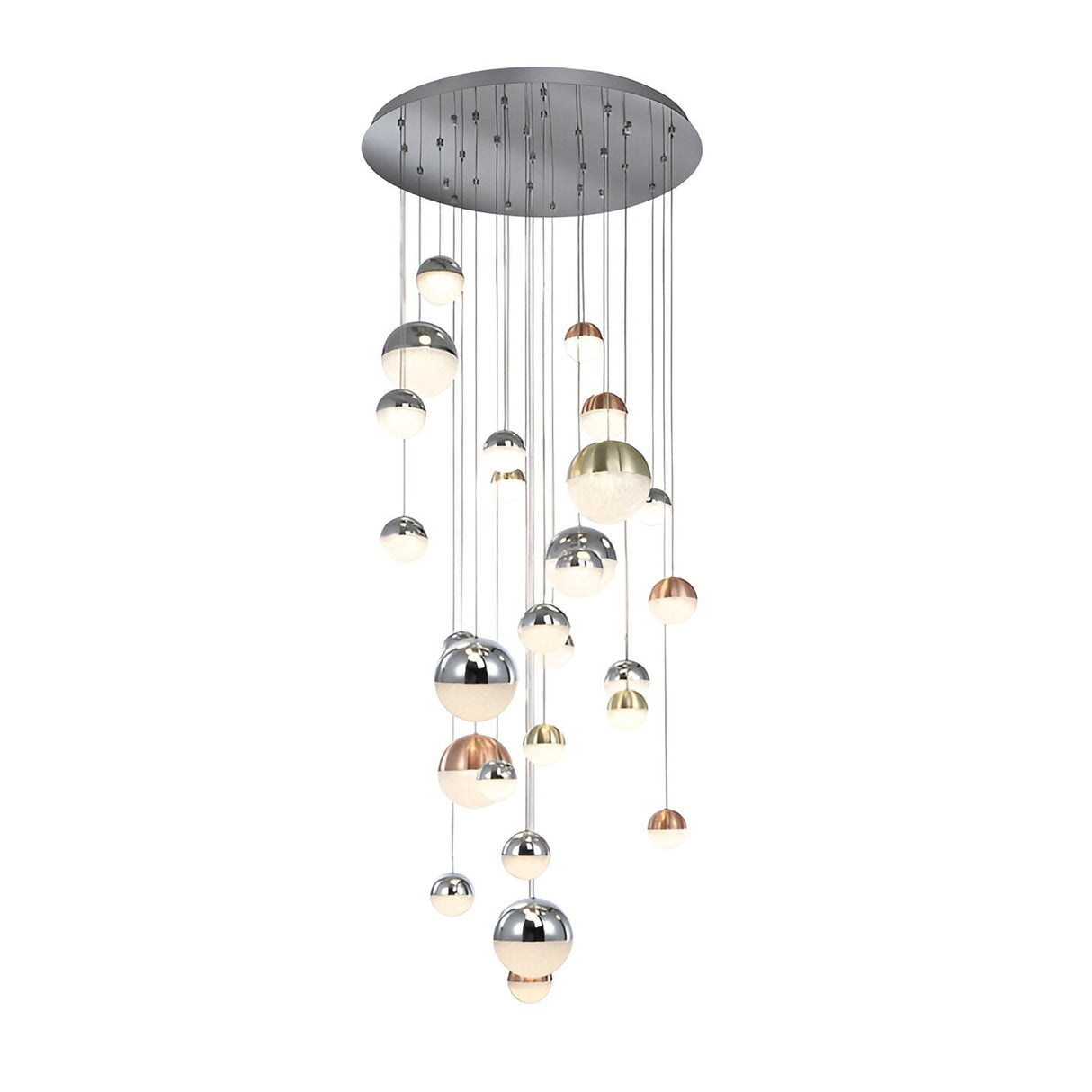 Sphere 27 Light Dimmable CCT LED Small Cluster Pendant - Multicoloured
