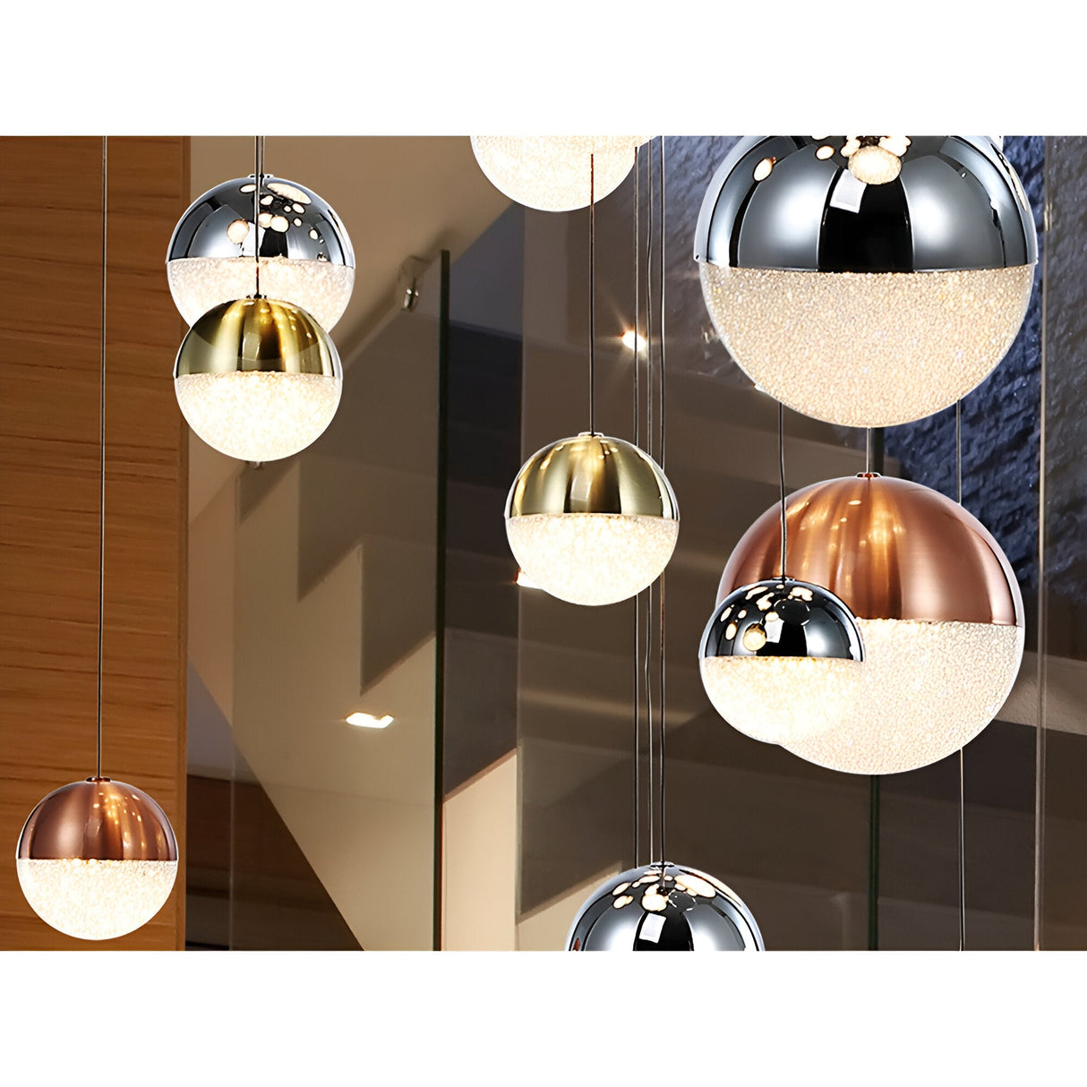 Sphere Dimmable LED Cluster Pendant 147W 3000K - Multicoloured