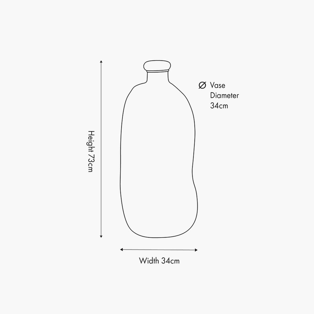 Pecan Brown Organic Shaped Recycled Glass Tall Vase - 73cm