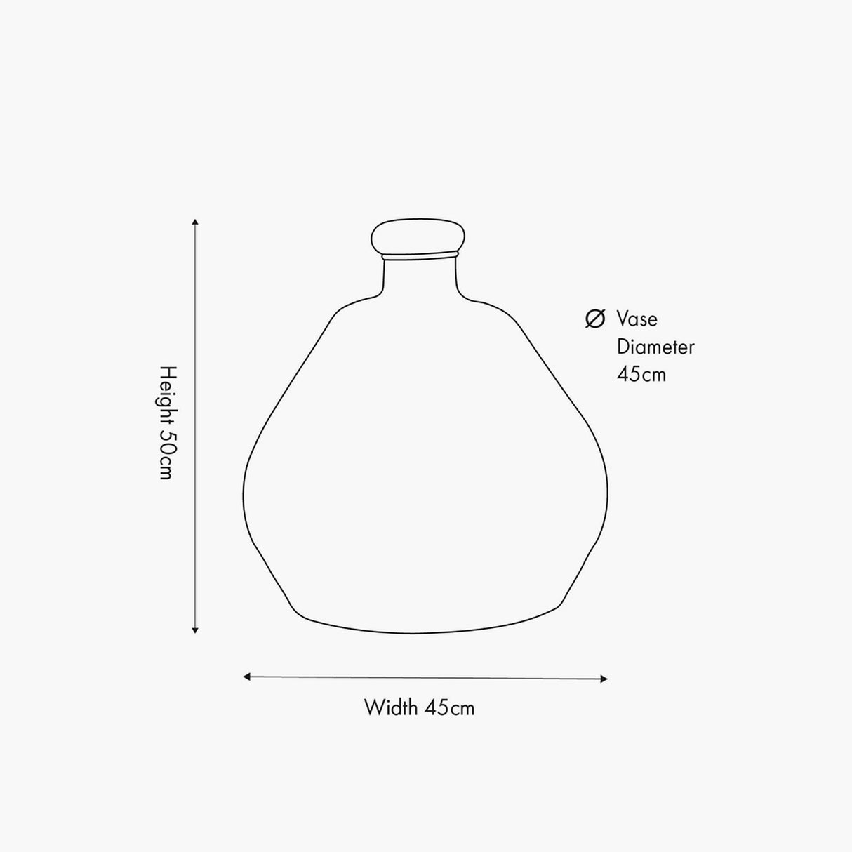 Sea Green Organic Shaped Recycled Glass Vase - 50cm