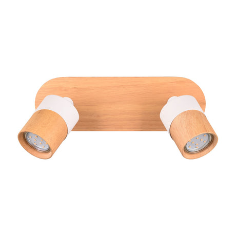 Aruni 2 Light White Spotlight – Wood
