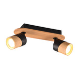 Aruni 2 Light Black Spotlight – Wood