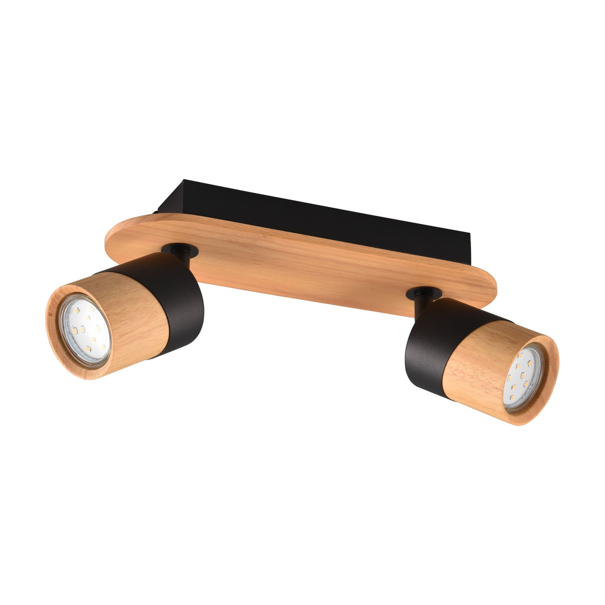 Aruni 2 Light Black Spotlight – Wood