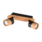 Aruni 2 Light Black Spotlight – Wood