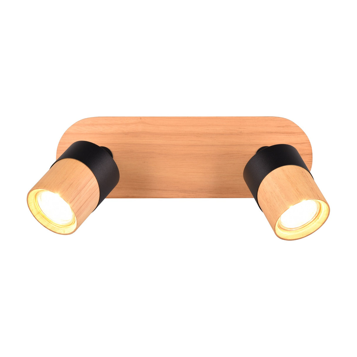 Aruni 2 Light Black Spotlight – Wood