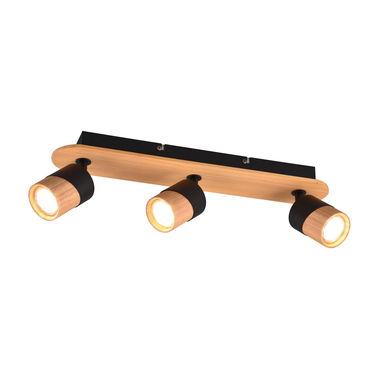 Aruni 3 Light Black Spotlight – Wood