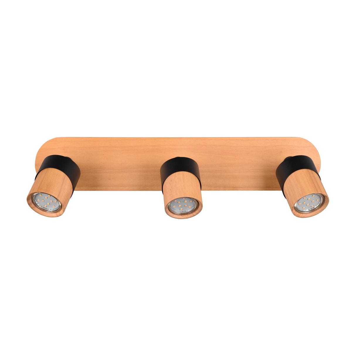 Aruni 3 Light Black Spotlight – Wood