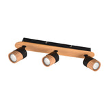 Aruni 3 Light Black Spotlight – Wood