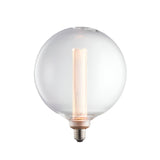 Endon 2.8W E27 LED clear globe bulb with warm white etched acrylic sleeve diffuser inside a large round glass shell, shown on a plain white background.