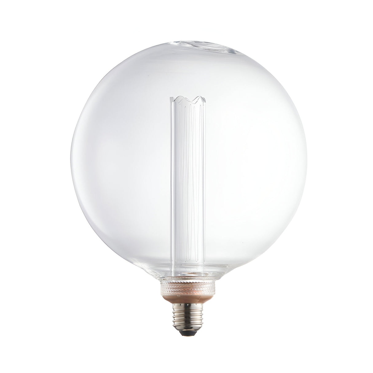 Endon 2.8W E27 LED globe bulb with oversized clear glass and etched acrylic diffuser sleeve, warm white, on a plain white background.