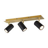 Marley 3 Light Spotlight – Black & Gold