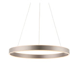 Bramford Pendant in matt nickel with a slim circular ring fitting and frosted white diffuser, suspended on thin cables against a plain white background.