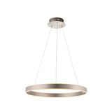 Bramford Pendant in matt nickel, a large ring-shaped LED light suspended by thin cables from a round ceiling plate, shown on a plain white background.