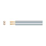 Mercury 2 x 42 OFC figure 8 speaker cable in white with exposed copper strands and cross-section view showing twin cores, shown on a plain background.