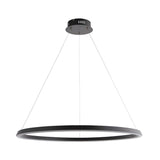 Cliffton LED pendant light with black circular ring, white diffuser, and three-cable ceiling mount, shown on a plain white background.