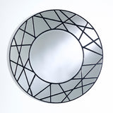 Graphic Black Segmented Round Wall Mirror 102cm
