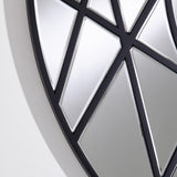 Graphic Black Segmented Round Wall Mirror 102cm