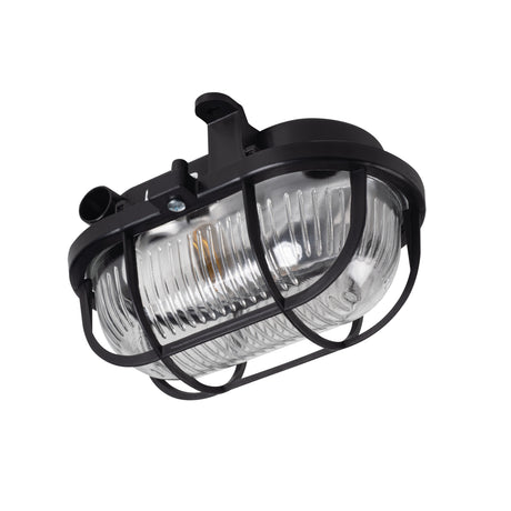 Milo E27 Bulkhead Light IP44 - Black