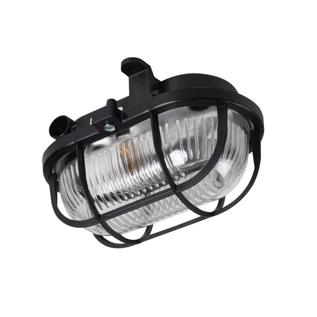 Milo E27 Bulkhead Light IP44 - Black