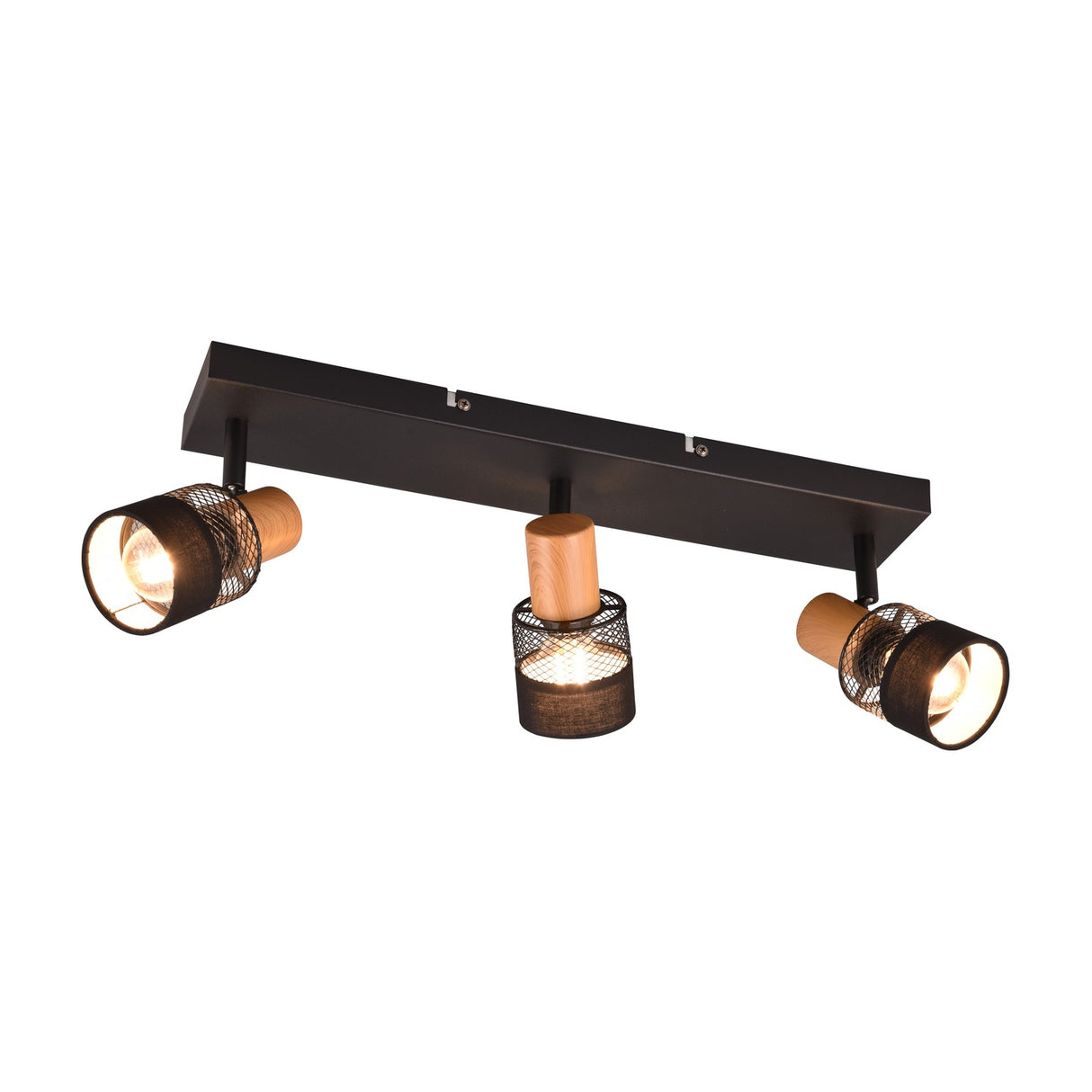 Nandini 3 Light Spotlight – Black & Wood