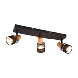 Nandini 3 Light Spotlight – Black & Wood