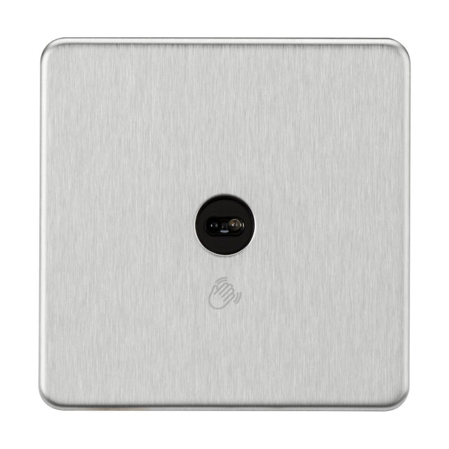 230V 1G 1-way Touchless Switch - Brushed Chrome
