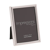 Oblong Silverplated Metal Photo Frame 3.5 x 2.5in - Silver
