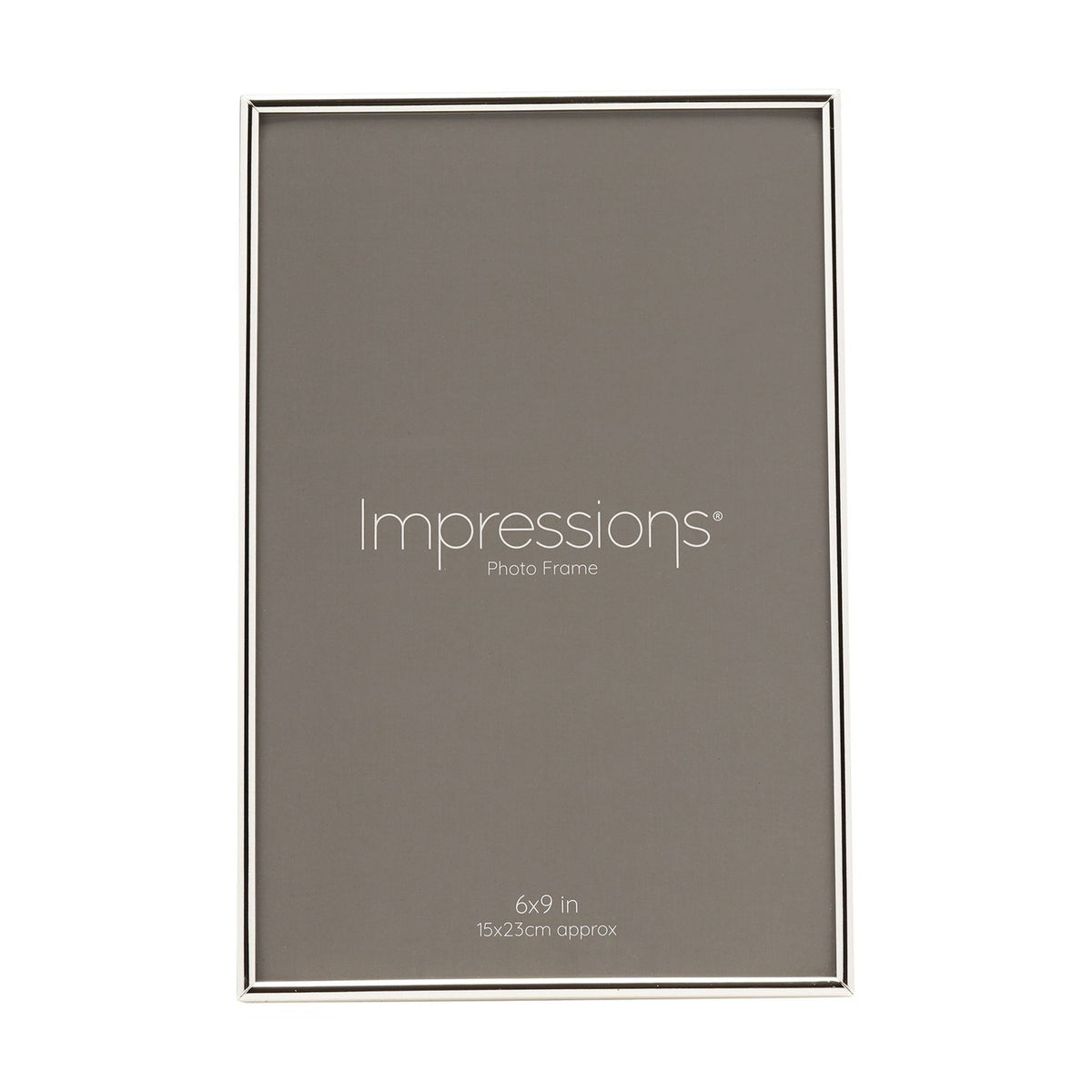 Thin Oblong Silverplated Metal Photo Frame 9 x 6in - Silver