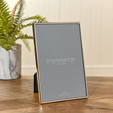 Thin Oblong Silverplated Metal Photo Frame 9 x 6in - Silver