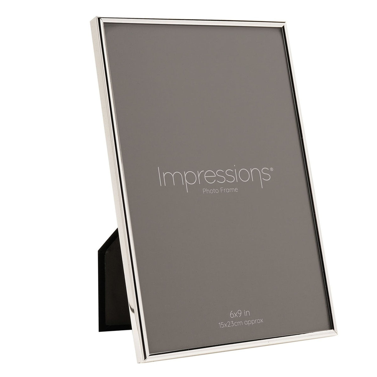 Thin Oblong Silverplated Metal Photo Frame 9 x 6in - Silver