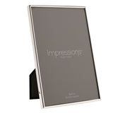 Thin Oblong Silverplated Metal Photo Frame 9 x 6in - Silver