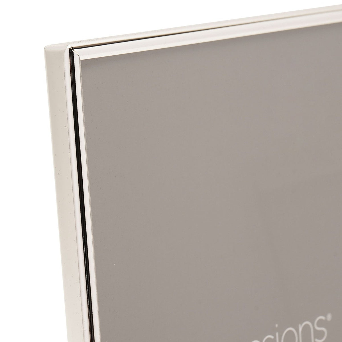 Thin Oblong Silverplated Metal Photo Frame 9 x 6in - Silver