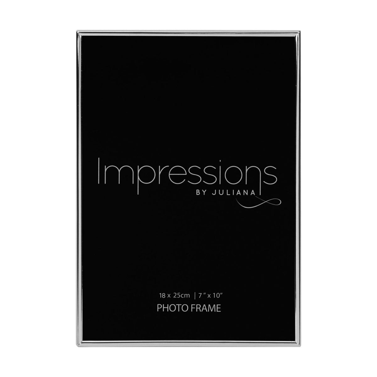Thin Oblong Silverplated Metal Photo Frame 10 x 7in - Silver
