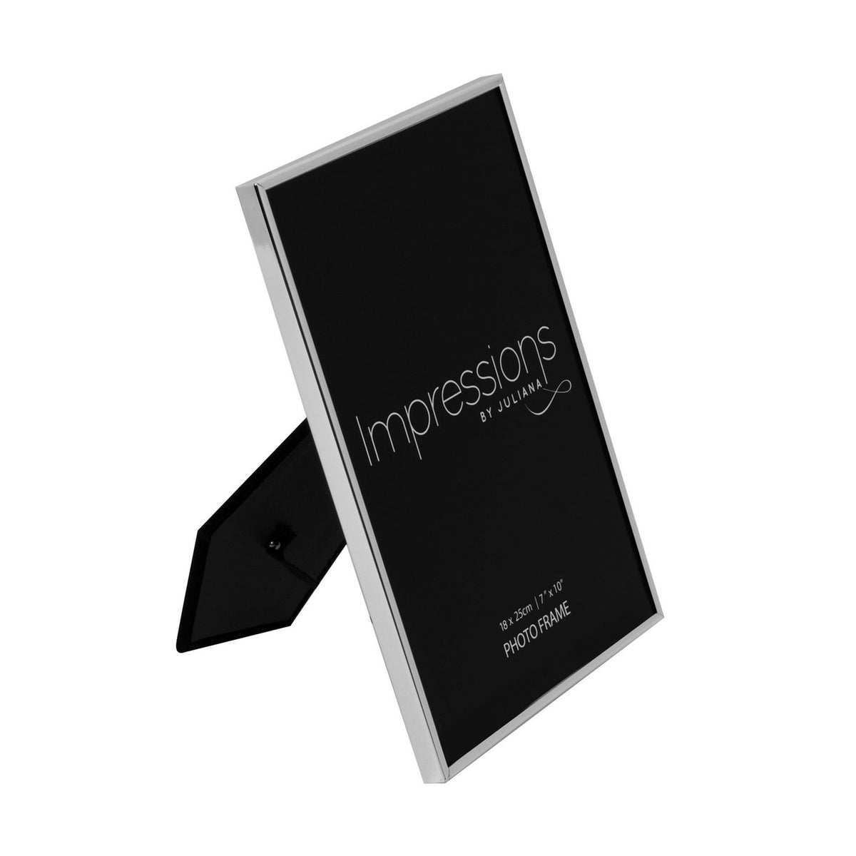 Thin Oblong Silverplated Metal Photo Frame 10 x 7in - Silver