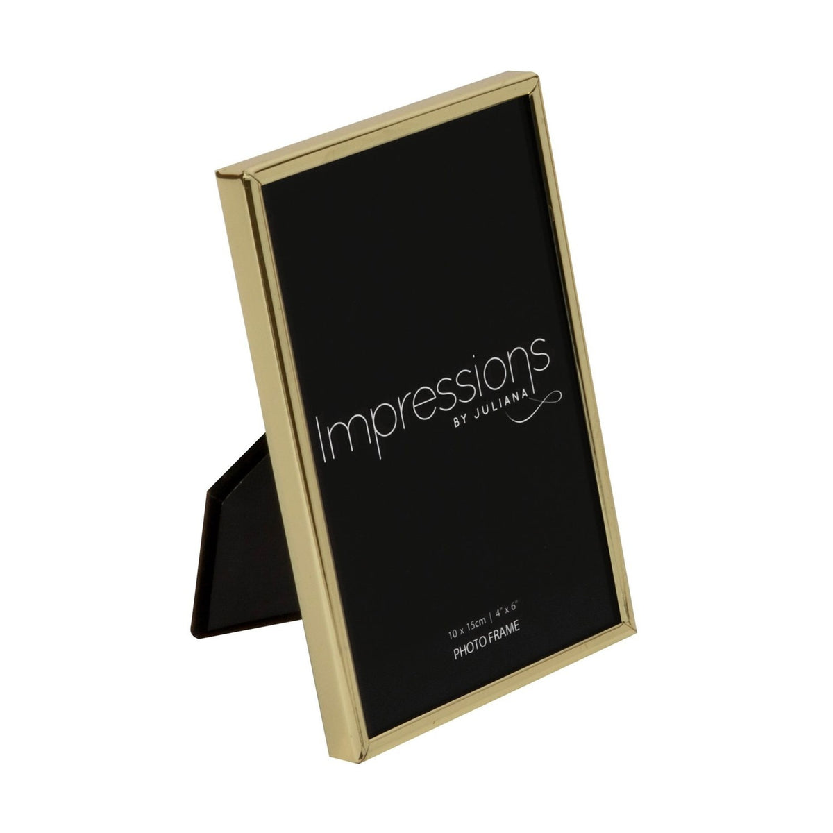 Thin Oblong Metal Photo Frame with Plated Finish - Brass