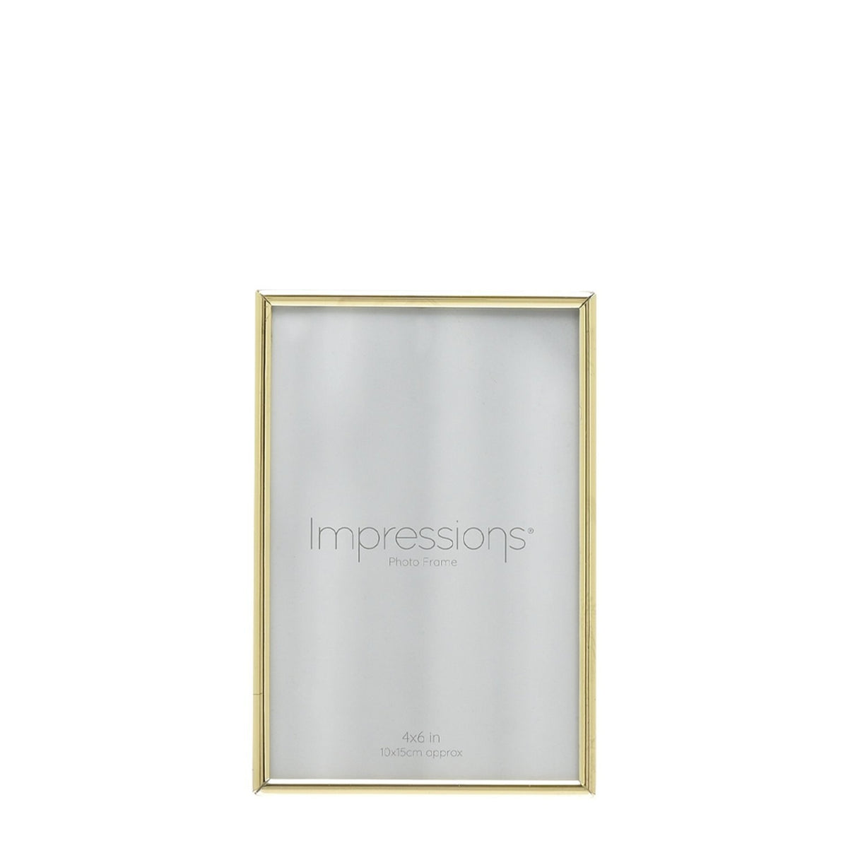 Thin Oblong Metal Photo Frame with Plated Finish - Brass