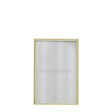 Thin Oblong Metal Photo Frame with Plated Finish - Brass